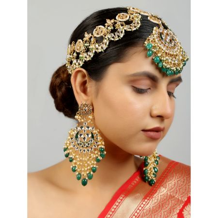 Heritage Crescent Kundan Bridal Jewelry Set